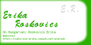 erika roskovics business card